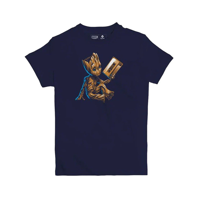 Jobedu Baby Groot Mixtape Men's T-shirt - XL - Navy Blue - تي-شيرت